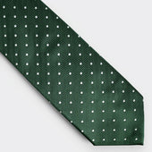White Spot Herringbone Silk Tie