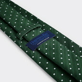 White Spot Herringbone Silk Tie