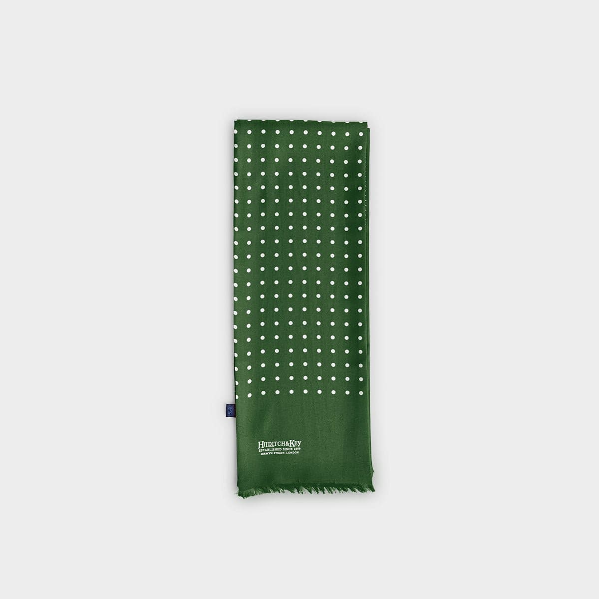 Green White Spot Silk Tubular Scarf
