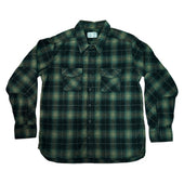 Green Shadow Plaid Japanese Cotton Flannel Dustbowl Work shirt