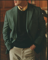 Made In Canada Green Wool Hopsack Sport Coat
