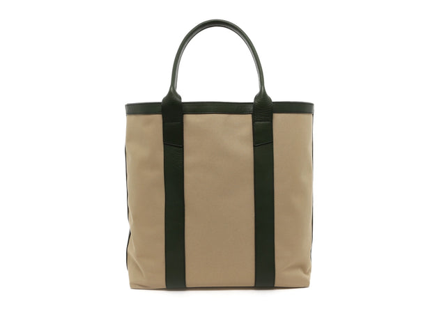 Tall Tote - Greenish Khaki/Green Trim