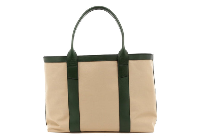 Large Working Tote - Greenish Khaki/Green Trim - Twill