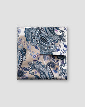 Grey & beige paisley pocket square