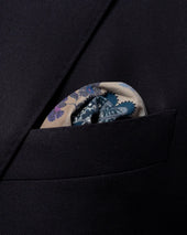 Grey & beige paisley pocket square