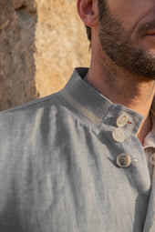 Grey And Beige Reversible Bomber Jacket Made In Italy