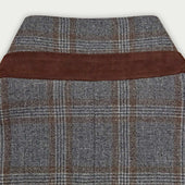 Grey Brown Overcheck Wool Cashmere Chanti Jacket