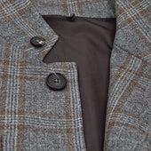 Grey Brown Overcheck Wool Cashmere Chanti Jacket