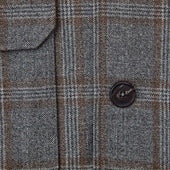 Grey Brown Overcheck Wool Cashmere Chanti Jacket
