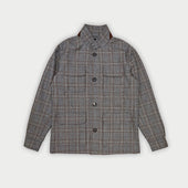 Grey & Brown Overcheck Wool & Cashmere Chanti Jacket