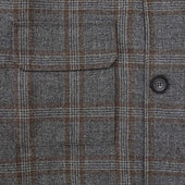Grey Brown Overcheck Wool Cashmere Chanti Jacket