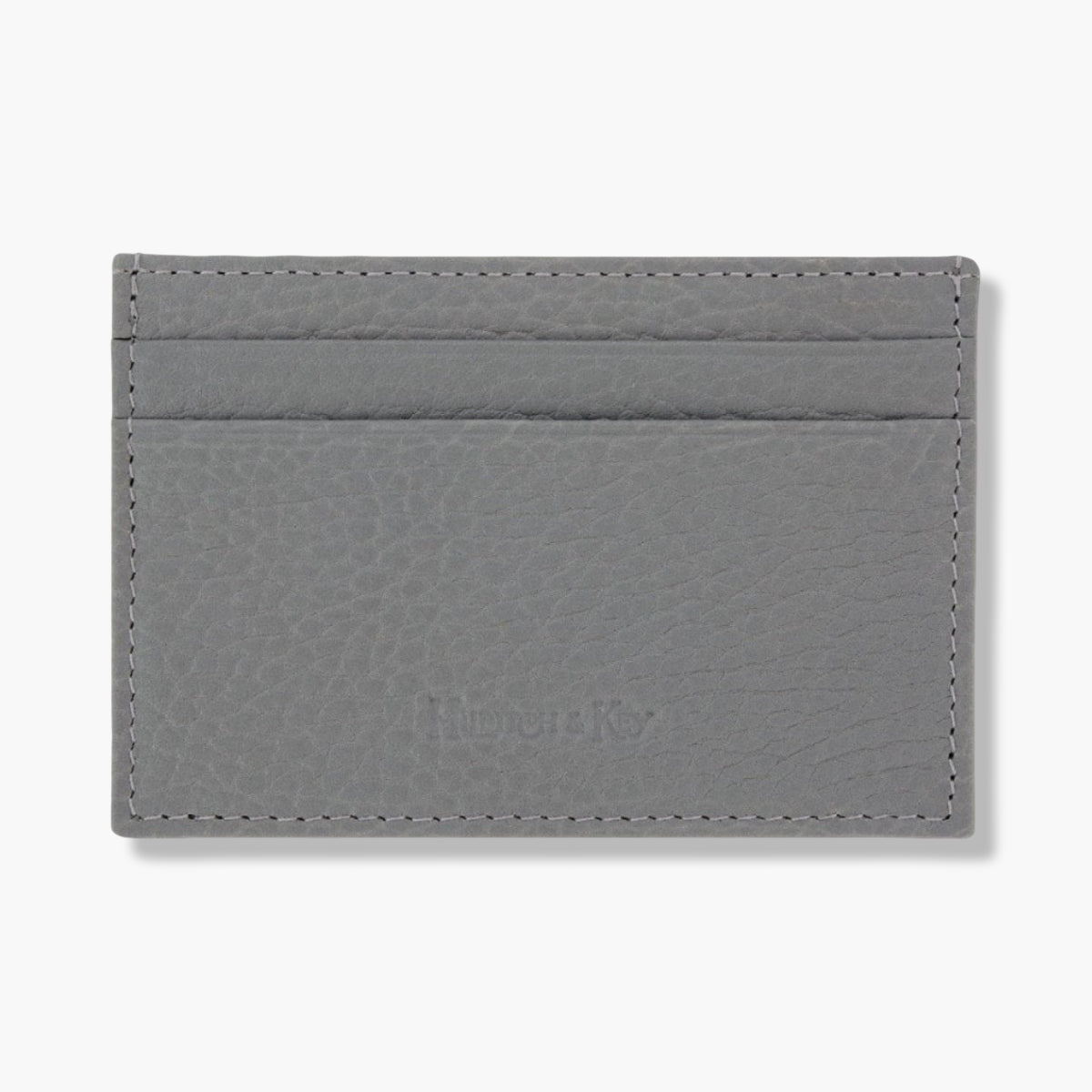 Grey Calf Leather Double Sided Card Holder