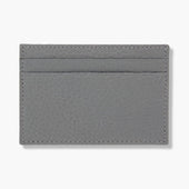 Grey Calf Leather Double Sided Card Holder