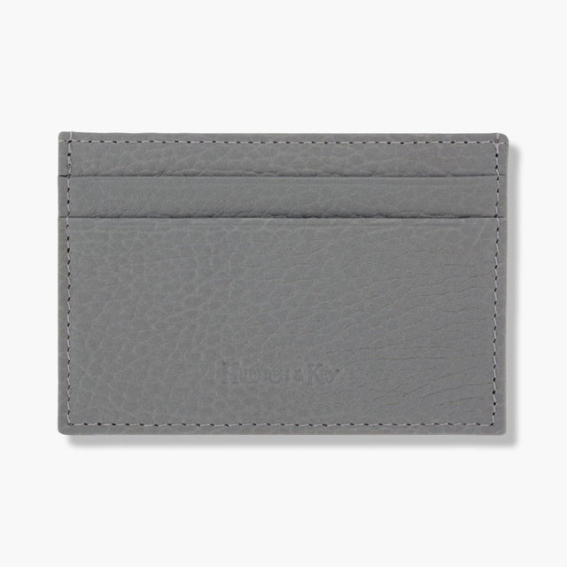 Grey Calf Leather Double Sided Card Holder