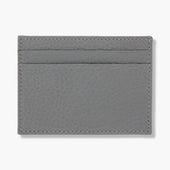 Grey Calf Leather Double Sided Card Holder