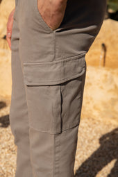 Grey Stretch Cotton Cargo Made In Italy