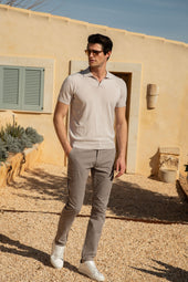Grey Stretch Cotton Cargo Made In Italy