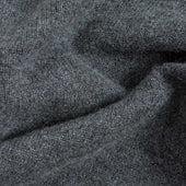 Grey Cashmere Baseball Cardigan With Brown Trim