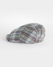 Grey Check Cotton Polyester Mix Roma Cap