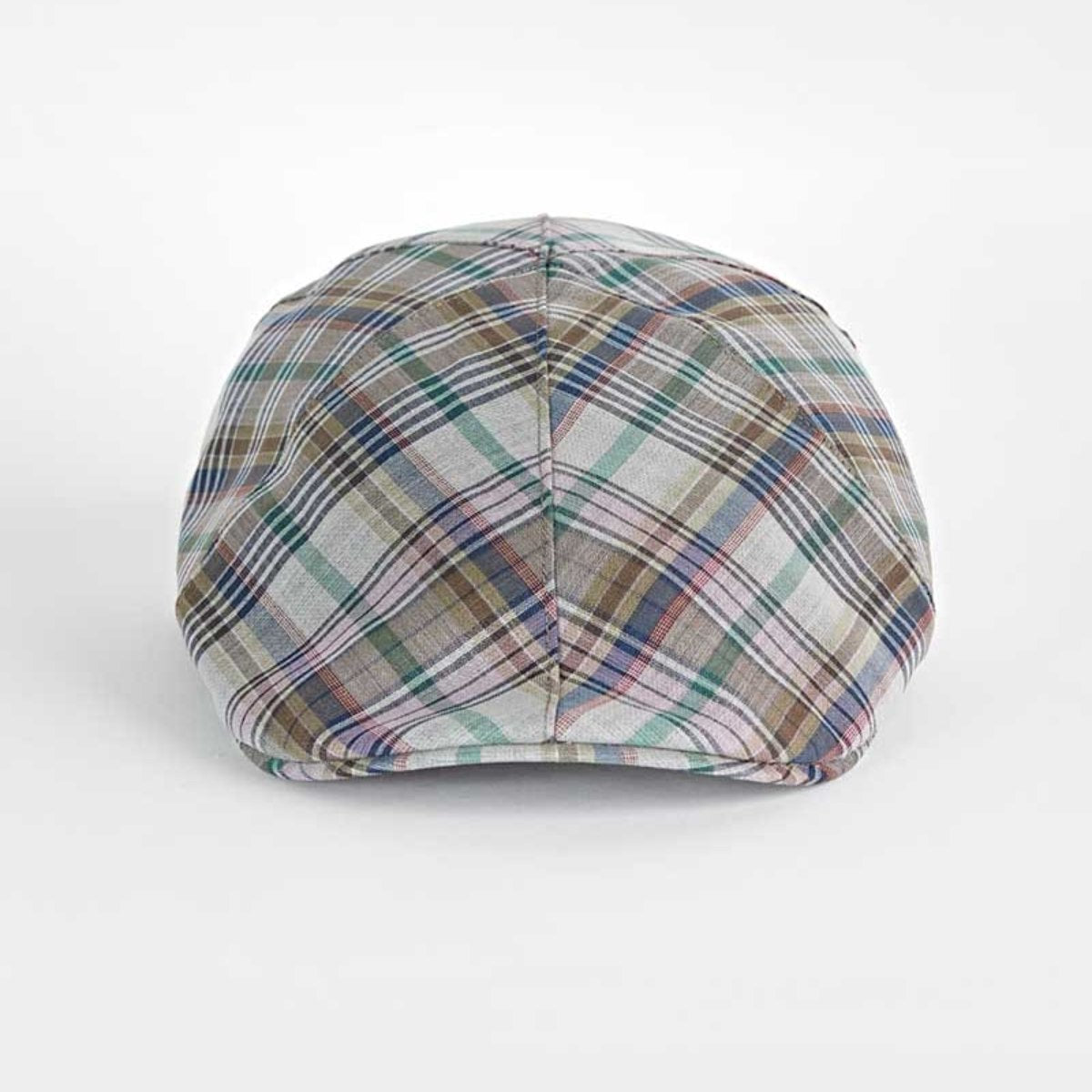 Grey Check Cotton Polyester Mix Roma Cap