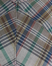 Grey Check Cotton Polyester Mix Roma Cap