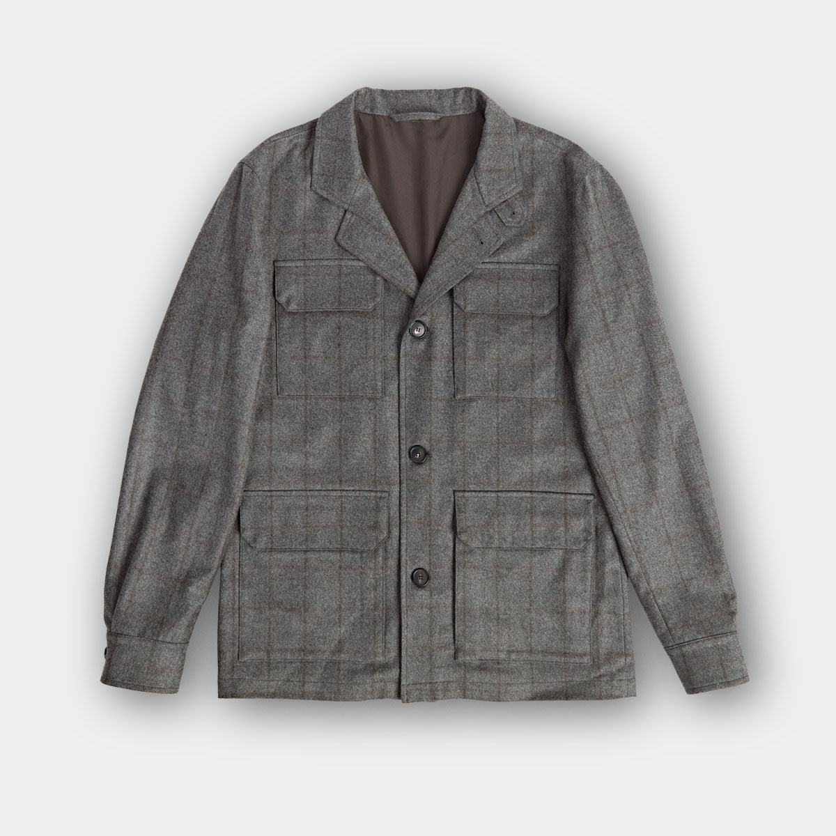 Grey Check Wool Cashmere Chanti Jacket