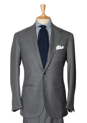 Plain Grey Men's Wool Suit