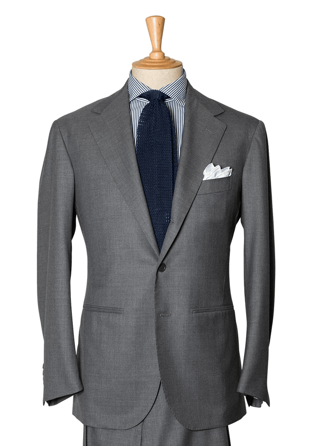 Plain Grey Men's Wool Suit