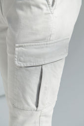 Grey Stretch Canvas Cargo Made In Italy