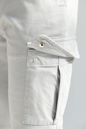 Grey Stretch Canvas Cargo Made In Italy