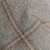 Grey Fawn Broad Square Check Wool Flat Cap