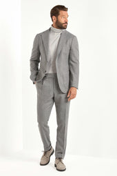 Mid Grey Flannel Jacket Made In Italy