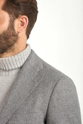 Mid Grey Flannel Jacket Made In Italy