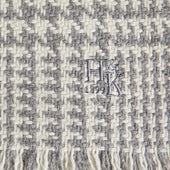 Grey Glen Check Deluxe 4 Ply Cashmere Scarf