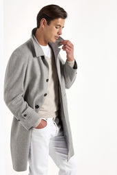 Herringbone Raglan Coat Made In Italy