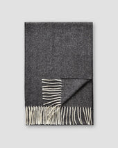 Black Herringbone Wool Scarf