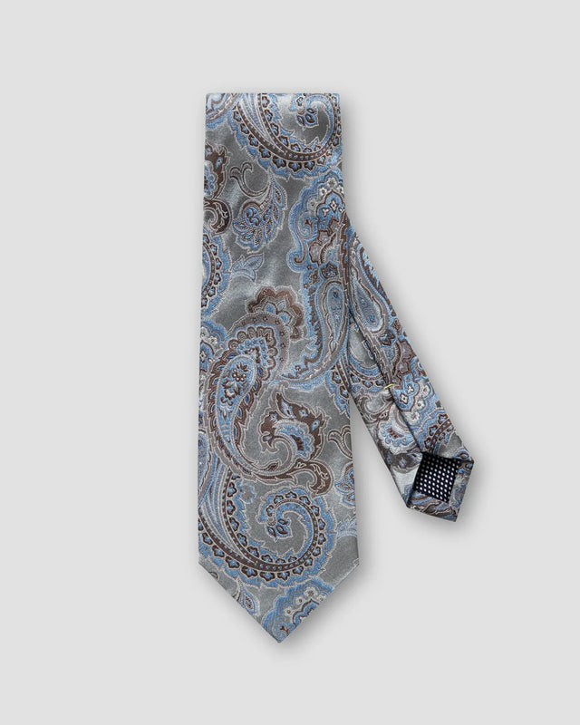 Graue Jacquard-Krawatte mit Paisleymuster - Eton