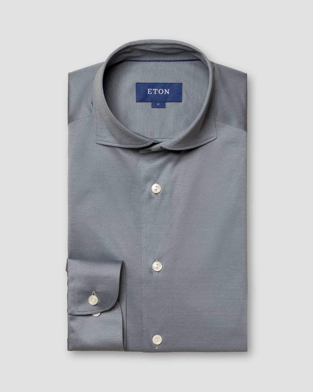 Mid Gray Long Sleeved Jersey Shirt Eton