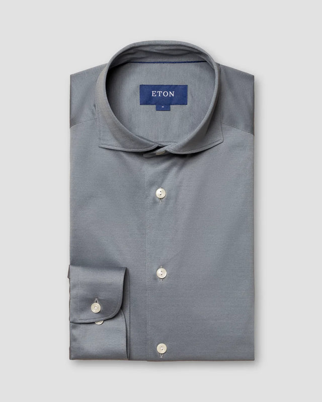 Mid Gray Long-Sleeved Jersey Shirt - Eton