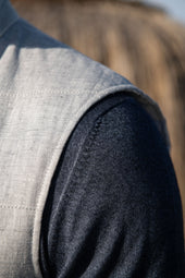 Chalk Grey Linen Vest Made In Italy