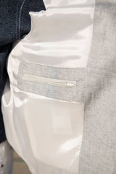 Chalk Grey Linen Vest Made In Italy