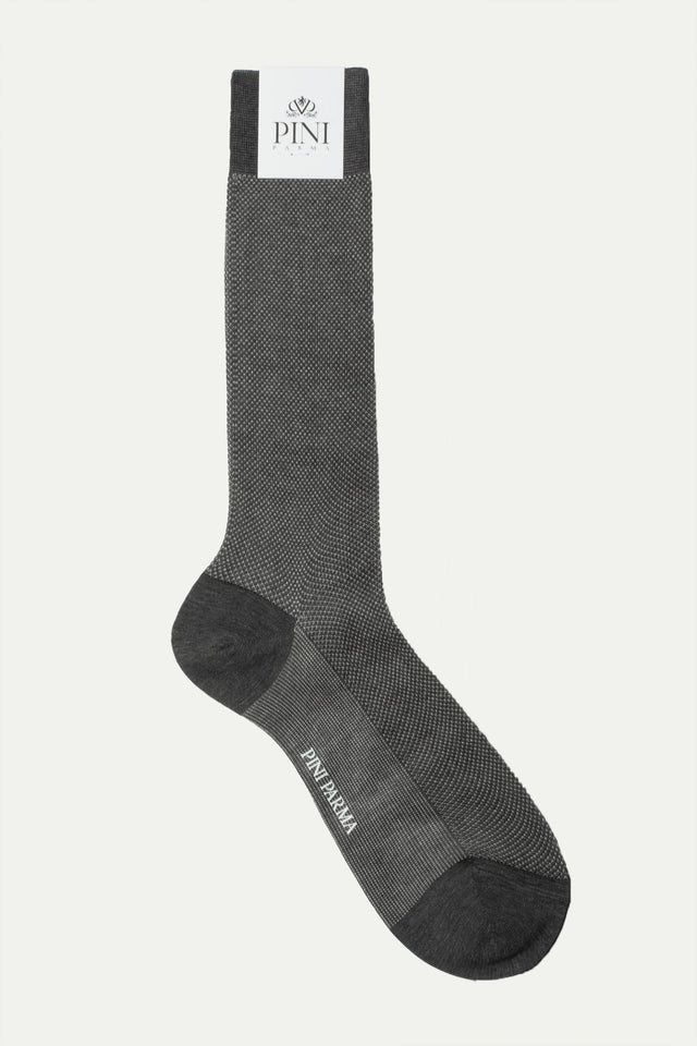 Grey patterned short socks - Made in Italy