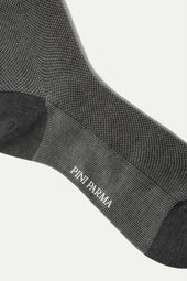 Grey Patterned Short Socks Made In Italy