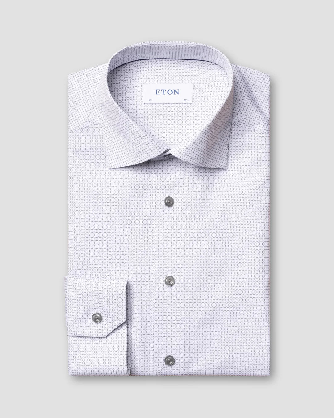 Grey Microprinted Shirt Eton