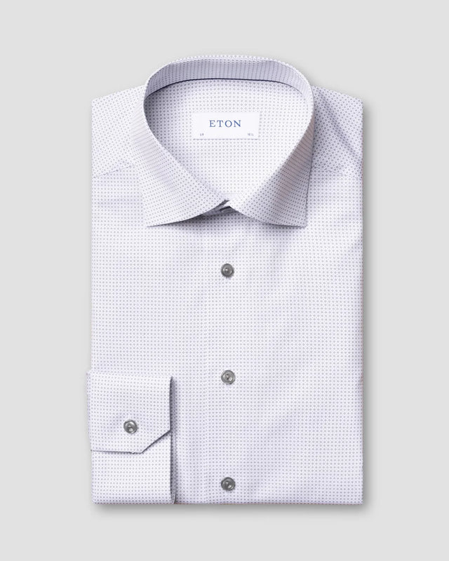 Graues Mikroprint Hemd - Eton