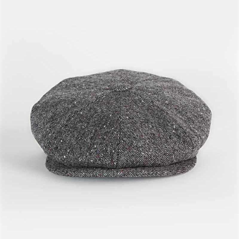 Grey Mottle Twill Wool Gatsby Cap