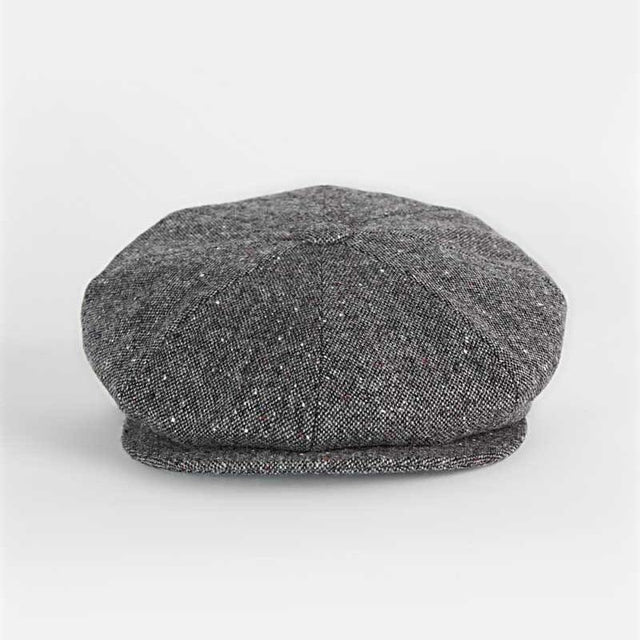Grey Mottle Twill Wool Gatsby Cap