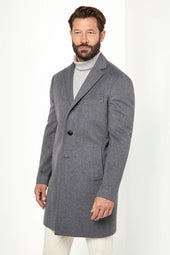 Grey Overcoat Made In Italy
