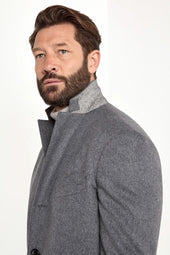 Grey Overcoat Made In Italy