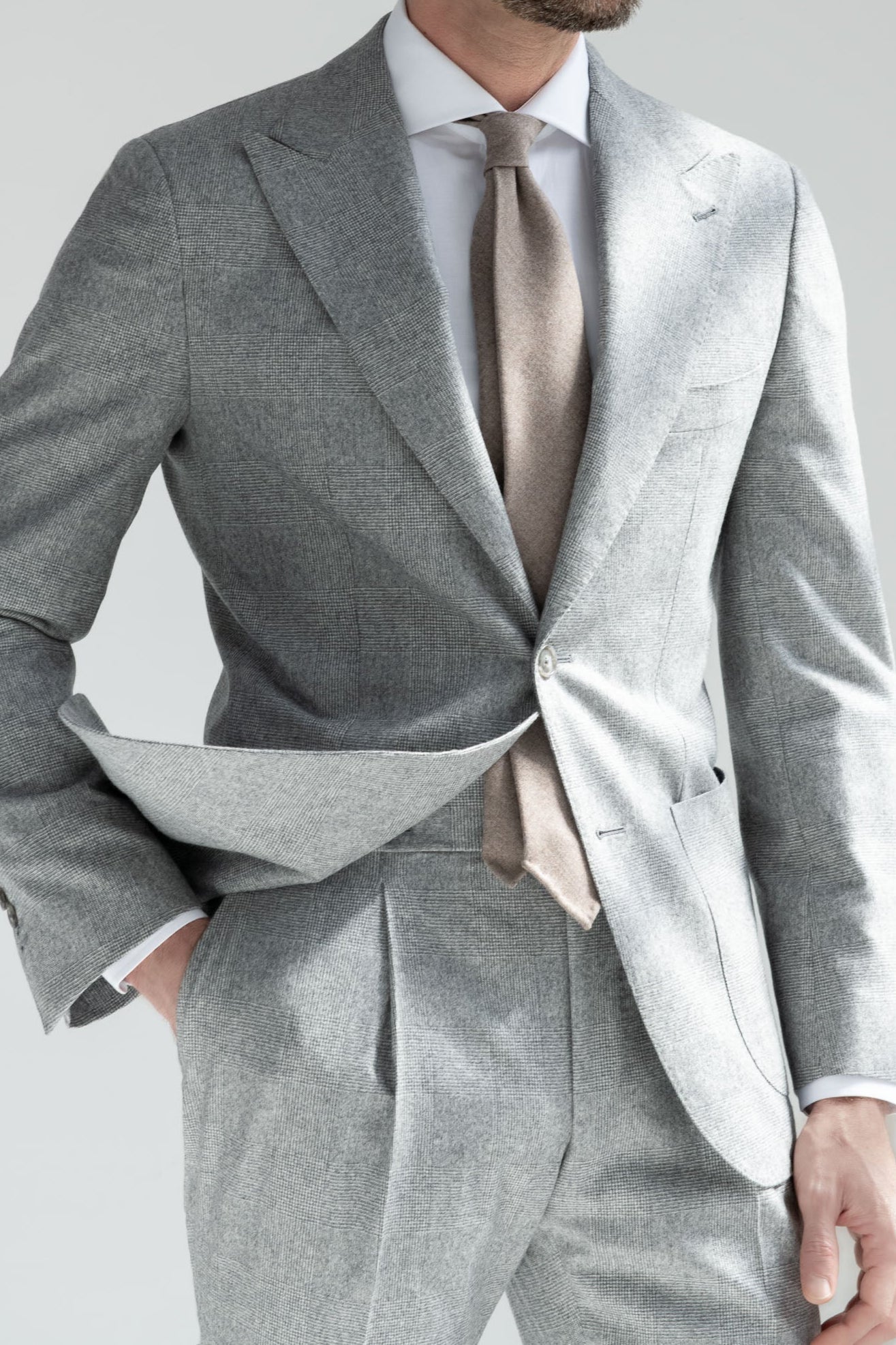 Grey Prince Of Wales Suit Soragna Capsule Collection Made In Italy